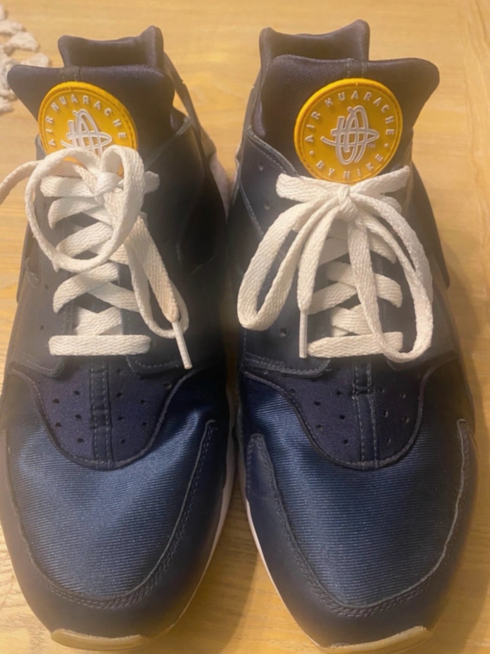 Nike Air Huarache By You Custom Men’s Size 13 Navy Blue Gold FD9781-900